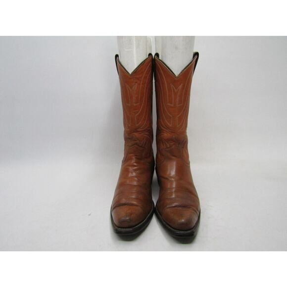Justin Mens Size 7 D Brown Leather Cowboy Western Boots main image 9